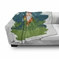 thumbnail image 3 of Gnome Soft Flannel Fleece Throw Blanket, Character Dwarf with Lantern on Grass Meadow with Shamrock Leaves at Night, Cozy Plush for Indoor and Outdoor Use, 60" x 80", Multicolor, by Ambesonne, 3 of 6