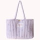 thumbnail image 4 of A-2115# Bolso mano versátil floral gran capacidad algodón con plumón para mujer (Púrpura L) Púrpura, 4 of 6