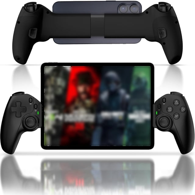 Manette de Jeu Sans Fil Compatible avec iPhone/iPad/Android/Tablette, Prend en Charge Xbox Cloud et PS Remote Play, avec 2 Boutons Arrière, Bascule à Effet Hall, Gâchette à Effet Hall, Taille Ajustable 130-280 mm