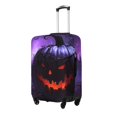 thumbnail image 3 of Luggage Cover Anti Scratch, Halloween Purple Pumpkin Elastic Suitcase Protector Suitcase Covers for Luggage Fits 18-32 Inch Luggage, 3 of 6
