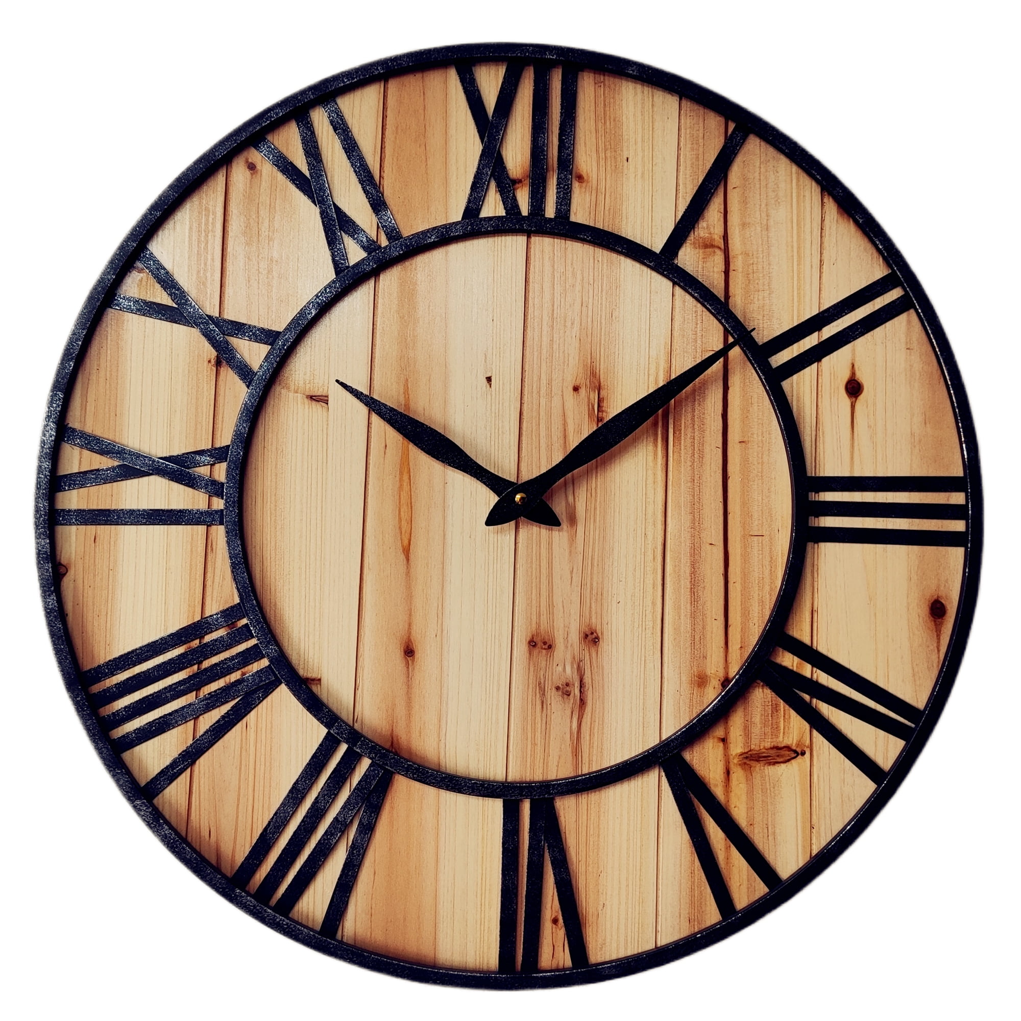 24 Inch Thicken & Heavy Large Metal Wall Clocks for Living Room Decor Large Decorative Clock Oversized,Big Roman Numeral Non Ticking