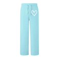 thumbnail image 6 of Wide Leg Sweatpants Women Low Waisted Drawstring Pants Love Heart Graphic Baggy Pants With Pockets Workout Trousers, 6 of 6