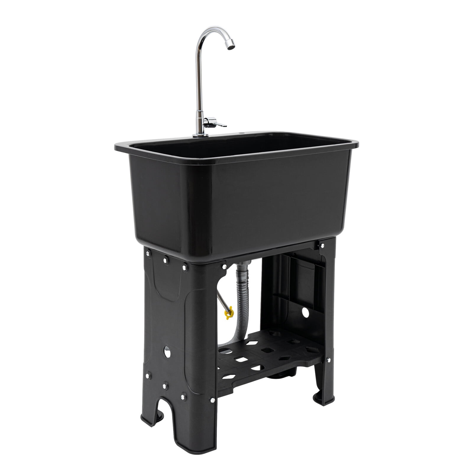 Modern Utility Sink With Faucet Freestanding Utility Sink with Storage Shelf Cleaning Clothes, Pets, Pots and Pans, Fruits