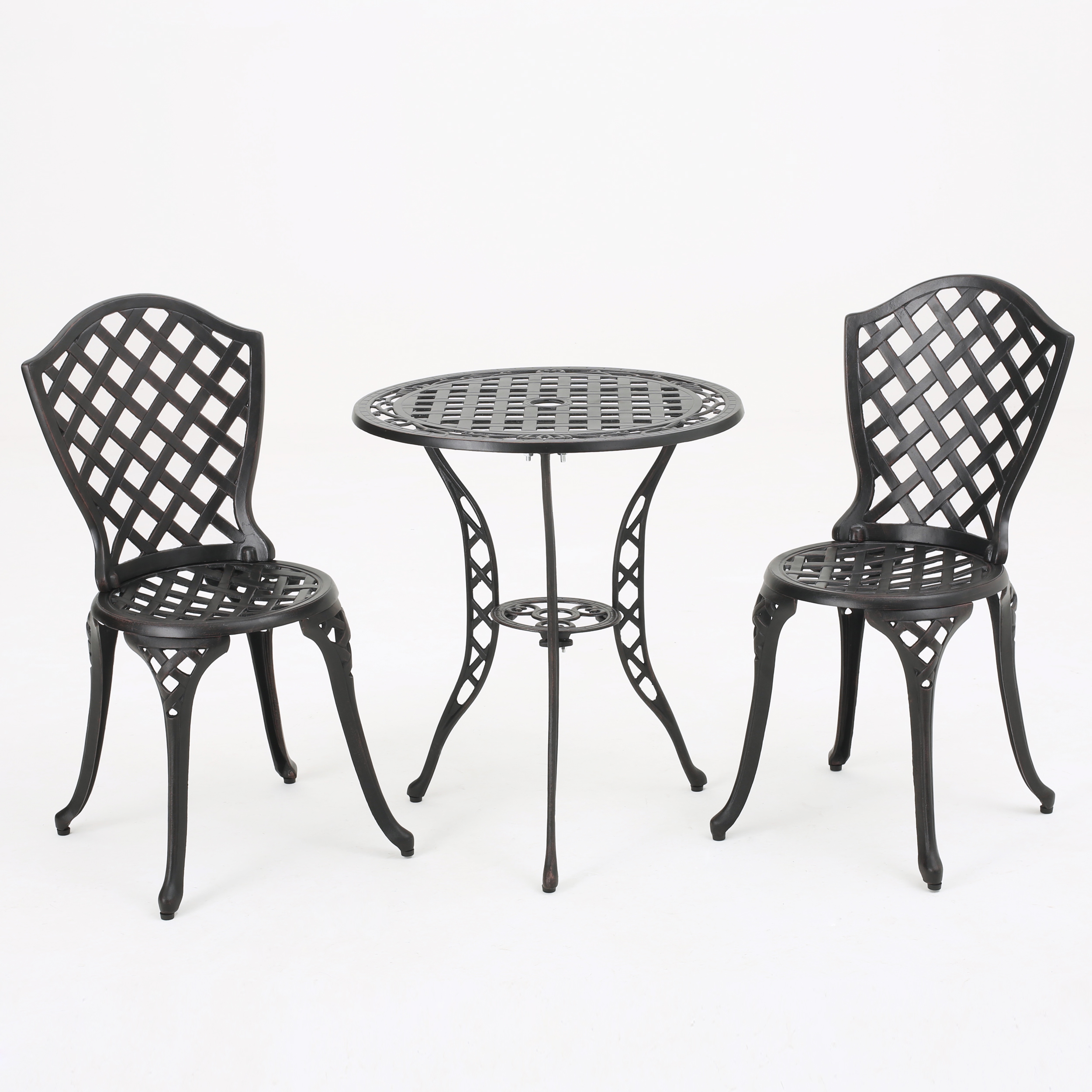 Catania Outdoor Black Bistro Set