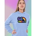 thumbnail image 2 of Be Visible Bubblegum Banner Hoodie Women -Smartprints Designs, Female Medium, 2 of 4