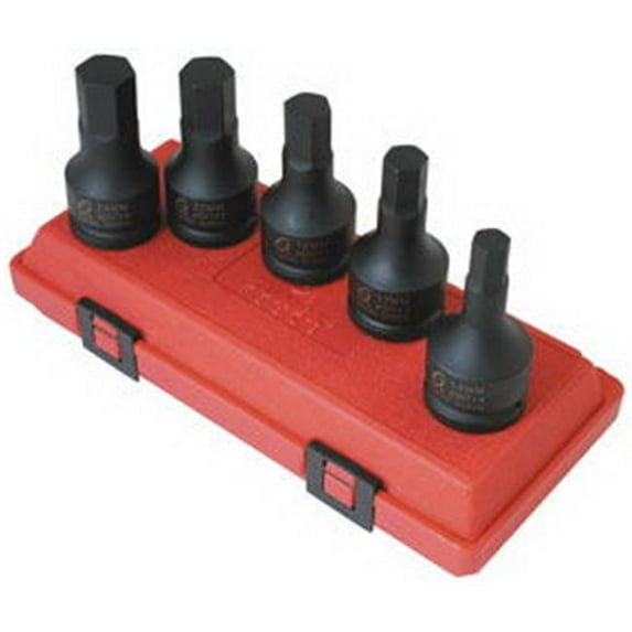 Sunex Tools 4507 3/4 Inch Drive 5 Piece Metric Hex Impact Set