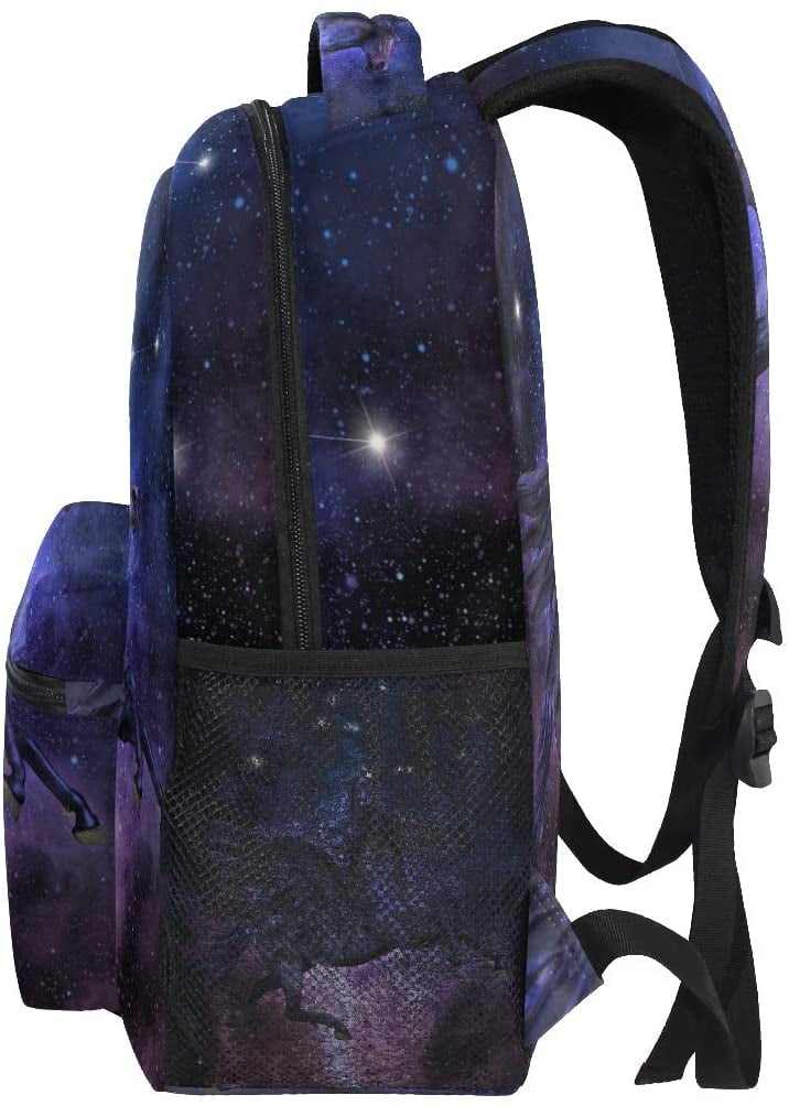 Blue Purple Galaxy Space Travel Laptop Backpack,Nebula Star School Laptop Bookbag for Women Men