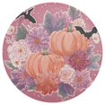 thumbnail image 2 of Round Placemats Plate Mats 15 Inch Non-Slip Heat Resistant Washable PVC Set Table Decoration for Kitchen Dining Vintage Flowers and Pumpkins, 2 of 5