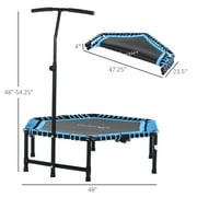 Soozier 48 Adult Hexagon Rebounder Trampoline Fitness Bungee Jumping Cardio Trainer Outdoor Bouncer Jumper Adjustable Bar Blue