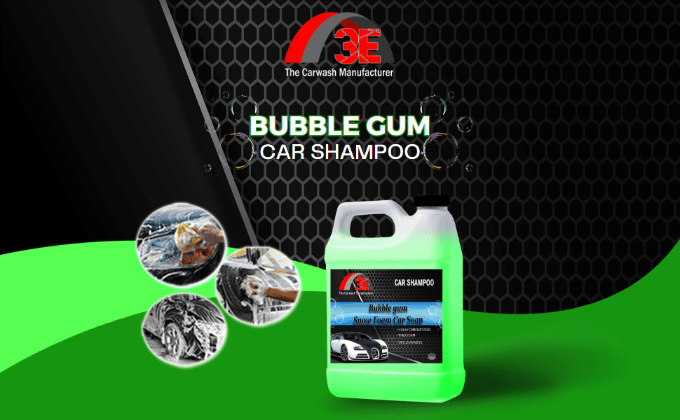 3E Bubble Gum Car Wash Snow Foam Shampoo Pressure Washer Jet Gun Cleanser Cannon, pH Balanced, Easy Rinse, Scratch Free Car Soap Half Gallon (64 fl oz)