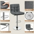 thumbnail image 4 of Yaheetech Set of 2 Faux Leather Swivel Bar Stools with Adjustable Height, Backrest & Footrest, Gray, 4 of 7