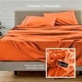 thumbnail image 5 of Bare Home Luxury Bed Sheet Set - Premium 1800 Collection - 4 Piece - Twin-XL, Orange, 5 of 9