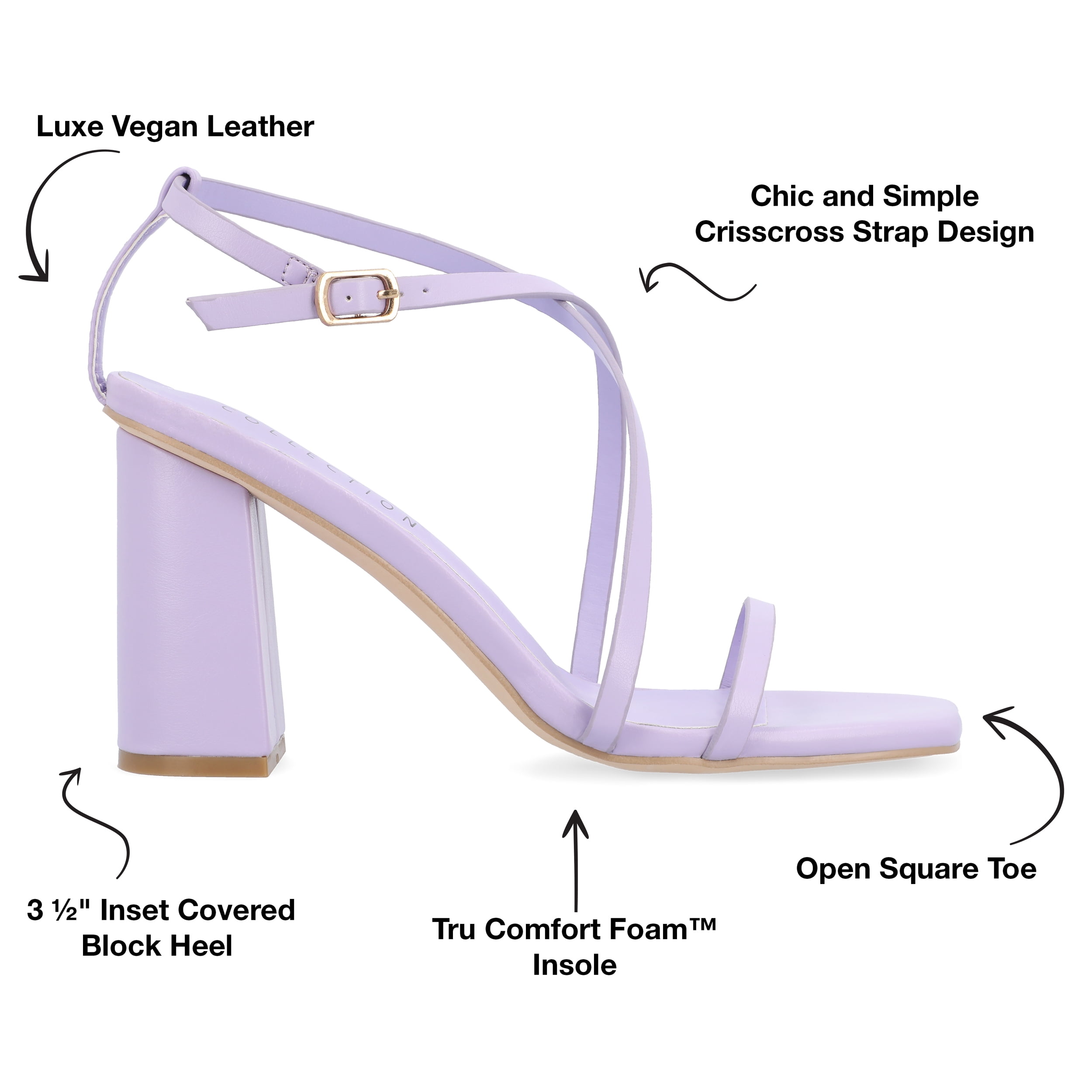 Journee Womens Lenorra Covered Block Heel Sandals