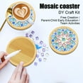 thumbnail image 4 of DIY Mosaic Tile Coaster Craft Kit, Wooden Cup Mat Making Set with Colorful Mosaics, Beginner-Friendly Arts & Crafts Gift Kit for Valentine’s Day & Anniversary, 4 of 5