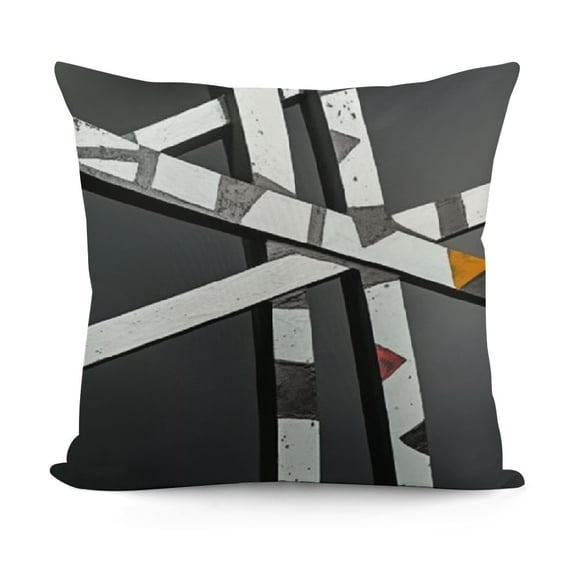 YINGXI Throw Pillow Cover Gray Black Stripes Design Retro Decorative Pillow Case Striped Home Decor Square Cushion Pillowcase 12x12in