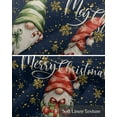 thumbnail image 6 of Black Christmas Kitchen Valances for Windows Farmhouse Linen Window Valance Curtain for Living Room Window Treatment Winter Gnomes Golden Snowflake Xmas Valance Rod Pocket Topper Drape, 60 x 18 Inch, 6 of 6