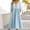 *B-Light Blue, variant on ClodeEU Women's Short Sleeve V Neck Flared Midi Dress with Lace Trim ,Casual Tunic Waist Summer Dress Navy,Womens Plus XL