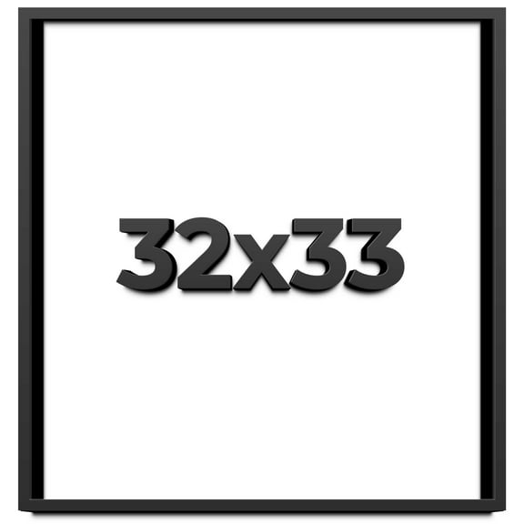 32x33 Shadow Box Frame Black | 1 inches Deep Real Wood Contemporary Shadowbox Display Frame | UV
