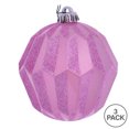 thumbnail image 3 of Vickerman 5" Pink Glitter Faceted Ball Ornament, 3 per Bag, 3 of 3