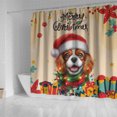 thumbnail image 4 of Merry Christmas Santa Cavalier King Charles Spaniel Scarf Twinkling Lights Xmas Holiday Shower Curtain Dog Lover Gifts Waterproof Bathroom Bathtub Curtain - 00022, 4 of 5