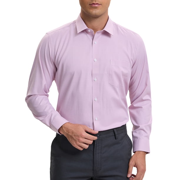 CAMISAS DE NEGOCIO DE MANGA LARGA CON BOTONES PARA HOMBRES INSPIRAR CHIC XL ROSA