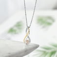 thumbnail image 4 of Gem Stone King 10K Yellow Gold and 925 Sterling Silver Peach Morganite and White Moissanite Pendant Necklace for Women (0.56 Cttw, Gemstone October Birthstone, Oval 6X4MM, With 18 inch Silver Chain), 4 of 4