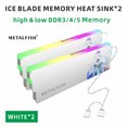thumbnail image 1 of DRAM Heatsink 5V-3PIN ARGB DDR3 DDR4 DDR5 Aluminum Memory Module Cooling Vest With Thermal Pad for Desktop Computer PC White 2 PCS, 1 of 6