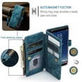 thumbnail image 6 of Wallet Case Compatible with Samsung Galaxy S8, Multifunctional Magnetic Closure Folio Case, [RFID Blocking] Durable PU Leather Flip Lanyard Strap Wristlet Zipper Card Holder Phone Case, Blue, 6 of 10