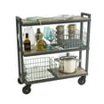 3 Tier Cart, Interchangeable Baskets and Shelves, Caster Wheels, Powder