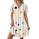 thumbnail image 4 of Zapatos de Vestido Casual para Mujeres con Cuello en V Impreso Y Mangas Enrolladas, Vestido Corto para Mujeres Casual, Poliéster Ligero para Uso Diario, 4 of 8