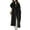 Black, variant on comerut Women's Coat Double-Breasted Lapel Stylish Warm Mid-Length Double Pockets Winter Coat Lady Accessories