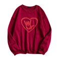 thumbnail image 1 of Gibobby Sudadera Mujer Moda Sudadera con capucha de manga larga con cuello redondo y camisa para correr con estampado de amor para parejas para mujer (Rojo, S), 1 of 3