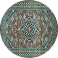 thumbnail image 1 of Ahgly Company Indoor Round Persian Light Blue Traditional Area Rugs, 7' Round, 1 of 4