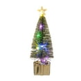 thumbnail image 2 of 6.37 Inch Pre-Lit Mini Christmas Tree with Multi-Color LED Lights, 1PCS Tabletop Artificial Pine Needle Tree with Silver Gift Box Base, Battery Powered Centerpiece for Holiday Home Decor, 2 of 6