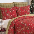 Chickadee Red Full/Queen Cotton Quilt Set Reversible Machine Washable