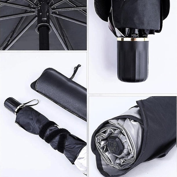 Parasol para coche, parasol para parabrisas, parasol plegable de tela plateada de titanio, parasol para parabrisas