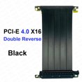 thumbnail image 1 of Double Reverse PCI-E 4.0 3.0 16x Extension Cable Rise Graphics Card Cord High Speed PCIE PCI Express Gen 4 GPU ITX Connector Reverse 4.0 Black 20cm 7.87inch, 1 of 6