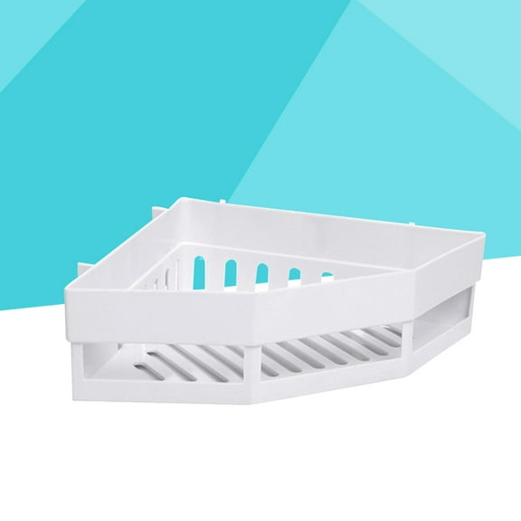 HEALEEP 1Set Shower Corner Shelf Bathroom Shelf Wall Mount No Punch Design Plastic Storage Solution