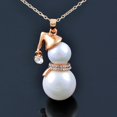 thumbnail image 2 of LNMQLPDBS Big Pearl Snowman Pendant Christmas Snowman Pendant Necklace Imitation Pearl Crystal Necklace Big Gourd Necklace Long Sweater Chain for Women Elegant Necklaces Pendants Long Necklace, 2 of 9