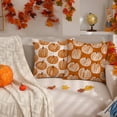 thumbnail image 2 of Fall Pillow Covers 16x16 inch Set of 2 Fall Decoration Orange Thick Lines Pumpkin Decor White Autumn Outdoor Pillow Cover Thanksgiving Decoration for Home Couch 118B, 2 of 6