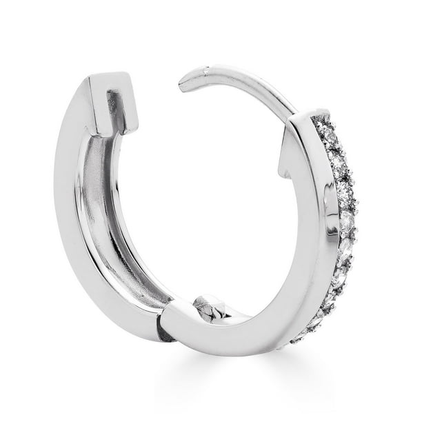 0.16 CT. T.W. Diamond Huggie Hoop Earrings in Sterling
