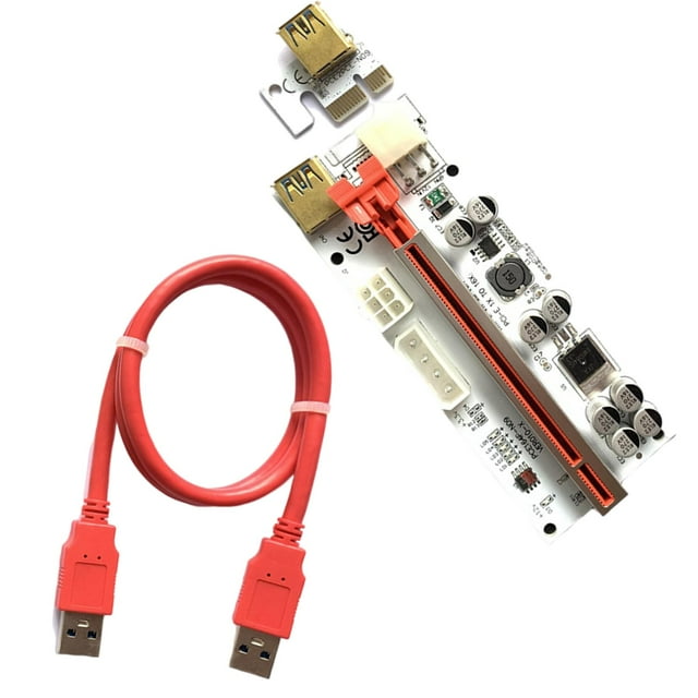 lionlar Ver010-X Carte Riser Pci-E 1x à 16x Rallonge de Carte Vidéo pour GPU Exploitation Minière Exploitation Minière Rouge Sans