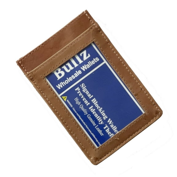 Bullz Leather Money Clip Wallet Front Pocket Card Holder with Magnet Clip and card ID Case