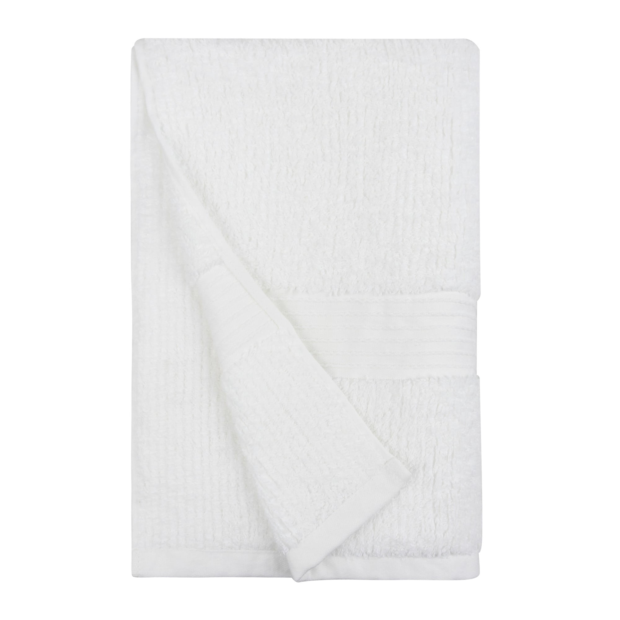 Fabreware FBT-006-W-2 Bright White Cotton Yarn-Bath Towel -2pc