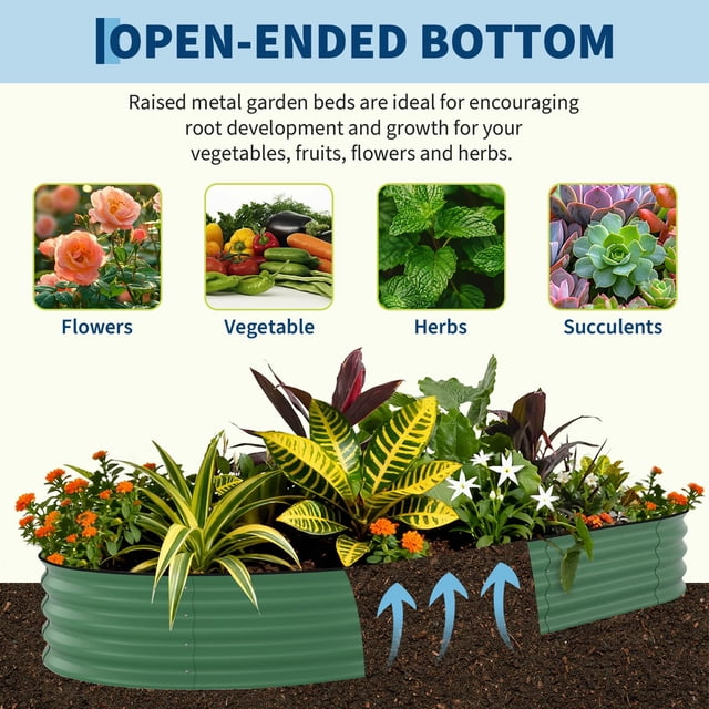 AKDSteel 2 Pcs Raised Garden Beds Outdoor, Deep Planter Box Kit With Tool-Free And Easy Assembly For Outdoor Plants