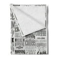 thumbnail image 2 of Vintage Soft Flannel Fleece Throw Blanket, Retro Style Texts and Typographic Vintage Coffee Shop Restaurant, Cozy Plush for Indoor and Outdoor Use, 70" x 90", Charcoal Grey Pale Grey, by Ambesonne, 2 of 5