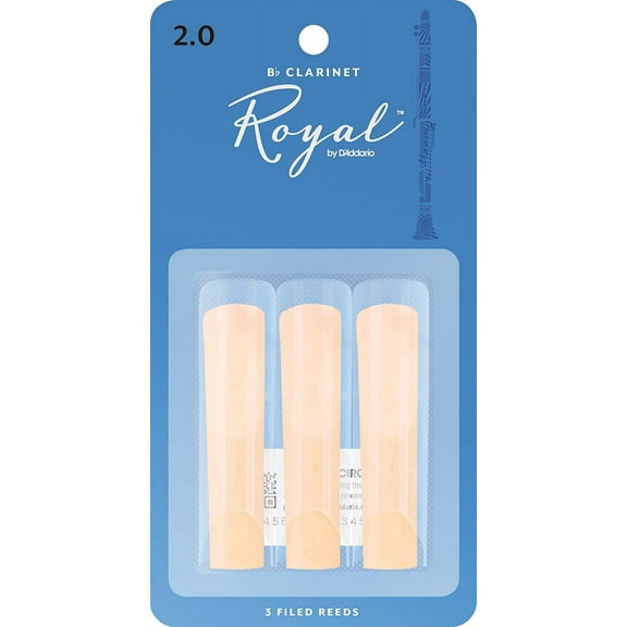 Royal by D'Addario Bb Clarinet Reeds, Strength 2, 3-pack
