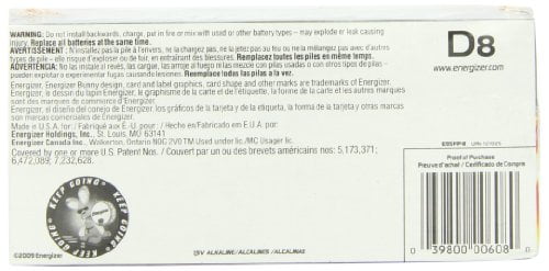 Energizer Max Alkaline Size D 8 pack