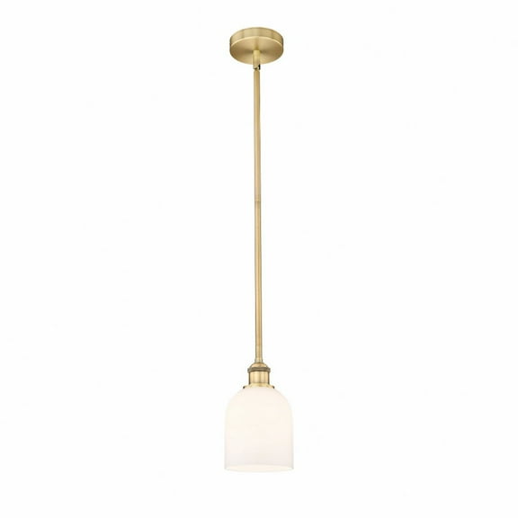 616-1S-BB-G558-6GWH Innovations Lighting Bella - 1 Light Stem Hung Mini Pendant In Industrial Style-9 Inches Tall and 5.5 Inches Wide-Brushed Brass