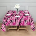 thumbnail image 3 of Pink Black Camo Tiger Stripes Pattern Square Tablecloth,Waterproof Square Table Cover,Wipeable Spillproof Washable Table Cover for Home Kitchen Party Decor 60"x60"(152x152cm), 3 of 6